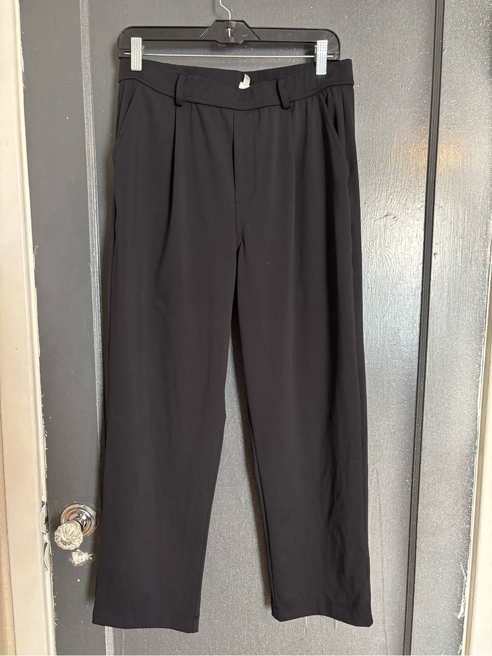 HALARA Men's Black Relaxed Straight-Leg Dress Pants